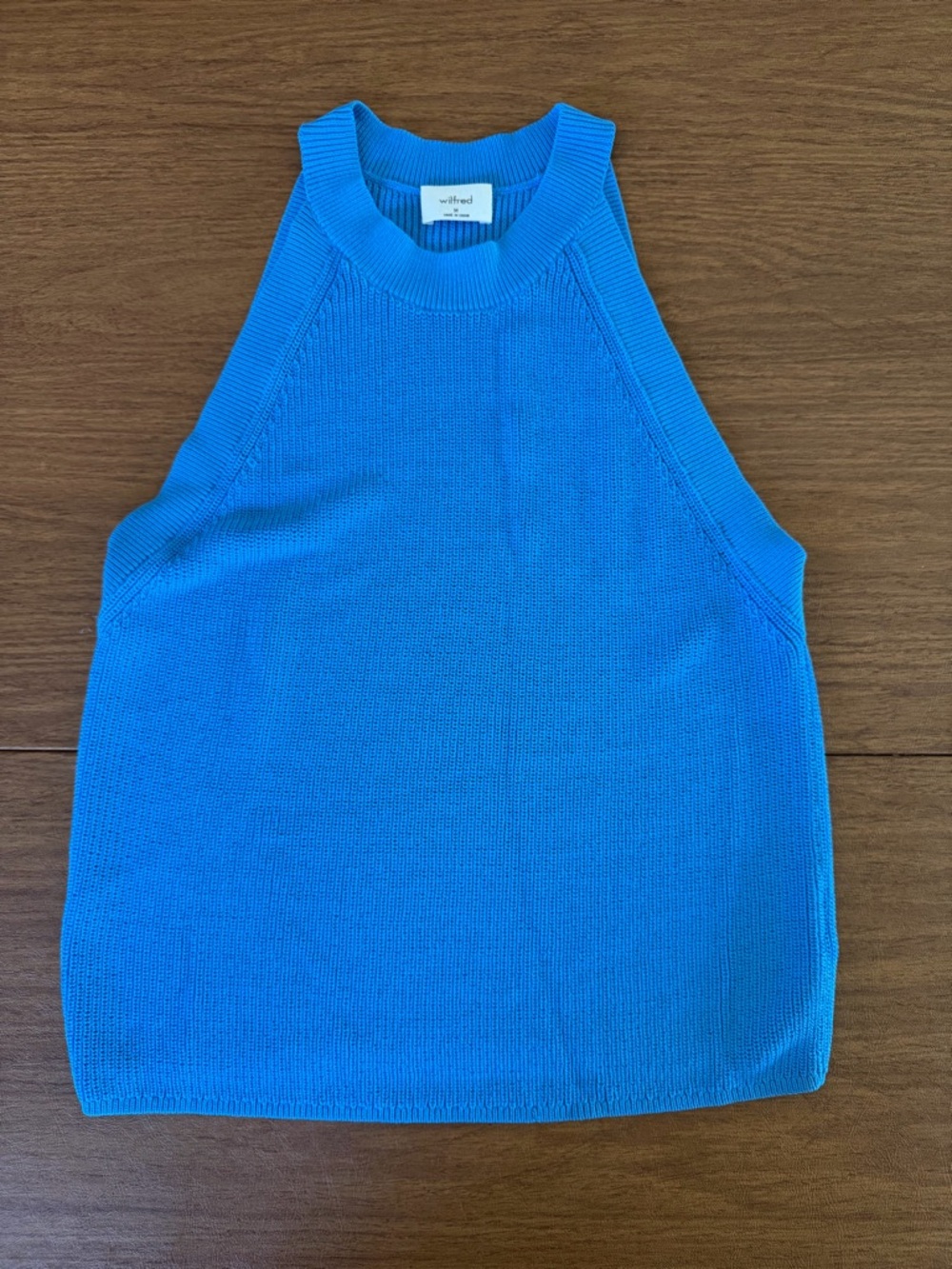 Aritzia Wilfred Vibrant Blue Ribbed Crewneck Tank